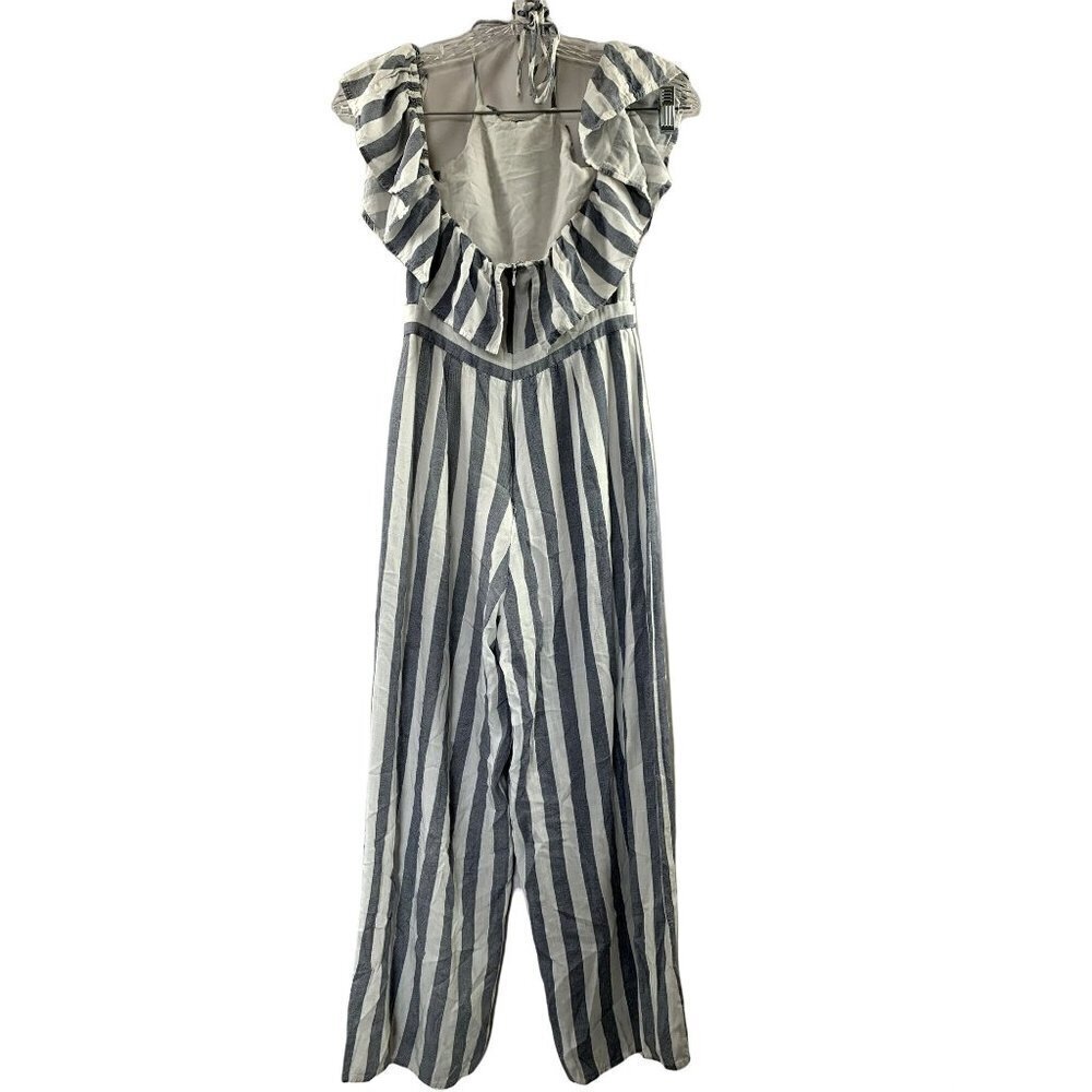 Fab'rik Women's Ruffled Stripped Jumpsuit - Picture 2 of 9